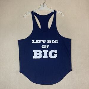 Kos USA‎ Tank Top Mens M Blue Racerback Lift Big Get Big Muscle Sleeveless Top
